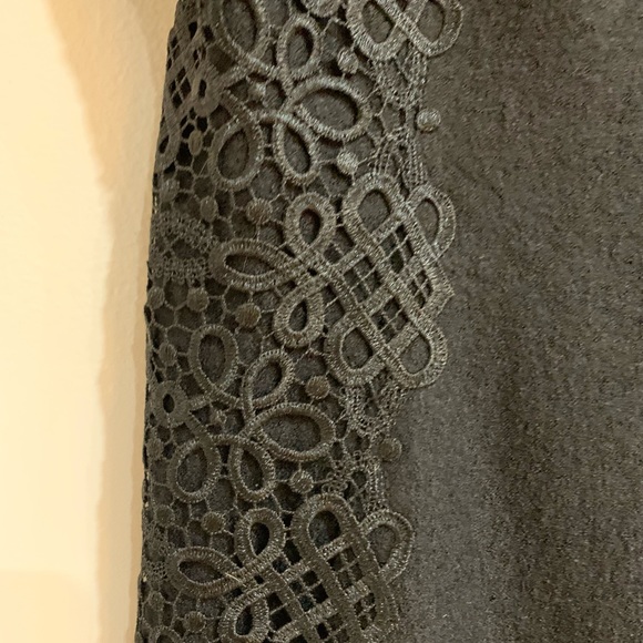 Banana Republic Black Sleeveless Sheath Dress Lace Detail Wool Blend Women’s 8 - Picture 11 of 12